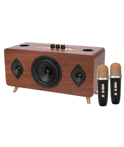 Тонколона Kisonli G105, Караоке, Bluetooth, USB, SD, AUX, Кафяв - 22304