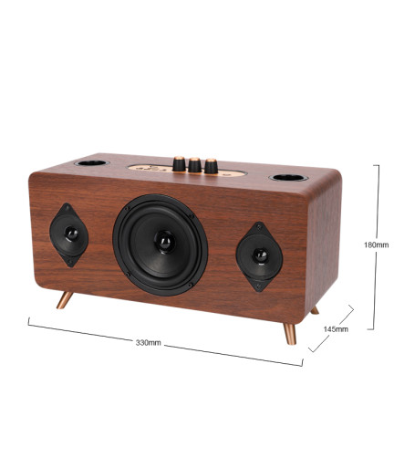 Тонколона Kisonli G105, Караоке, Bluetooth, USB, SD, AUX, Кафяв - 22304