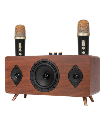 Тонколона Kisonli G105, Караоке, Bluetooth, USB, SD, AUX, Кафяв - 22304