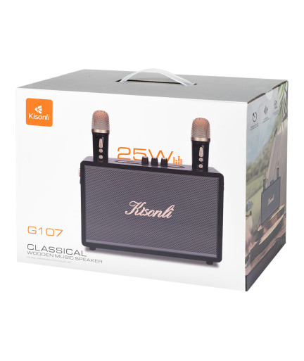 Тонколона Kisonli G107, Караоке, Bluetooth, USB, SD, AUX, Различни цветове - 22305