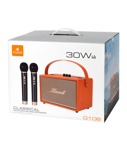 Тонколона Kisonli G108, Караоке, Bluetooth, USB, SD, AUX, Различни цветове - 22306