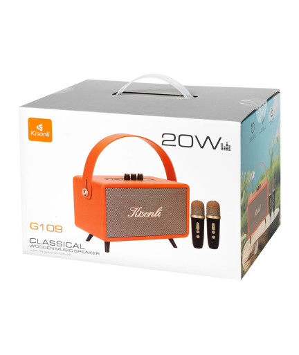 Тонколона Kisonli G109, Караоке, Bluetooth, USB, SD, AUX, Черен - 22307