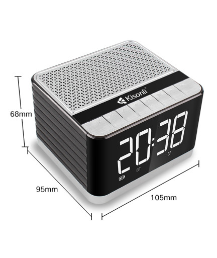 Тонколона Kisonli G8, Bluetooth, Часовник, USB, SD, FM, AUX, RGB, Различни цветове - 22281