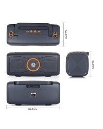 Тонколона Kisonli K2, Bluetooth, USB, SD, FM, Сив - 22292
