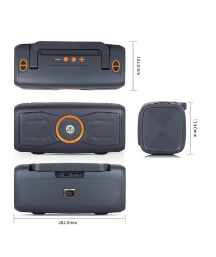 Тонколона Kisonli K2, Bluetooth, USB, SD, FM, Сив - 22292
