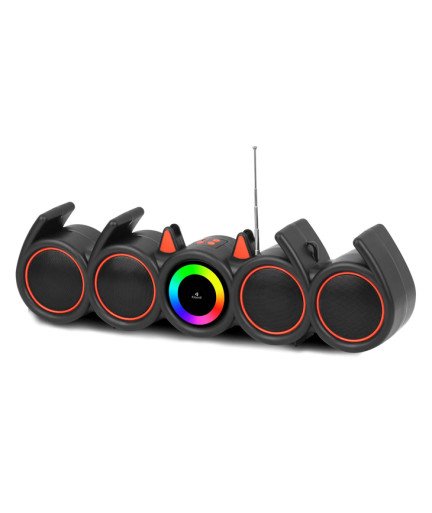 Тонколона Kisonli LED-918, Bluetooth, USB, SD, RGB, AUX, FM, Черен - 22317