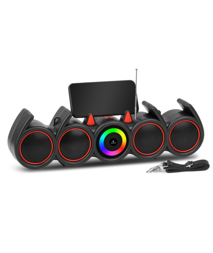 Тонколона Kisonli LED-918, Bluetooth, USB, SD, RGB, AUX, FM, Черен - 22317