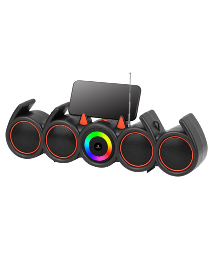 Тонколона Kisonli LED-918, Bluetooth, USB, SD, RGB, AUX, FM, Черен - 22317