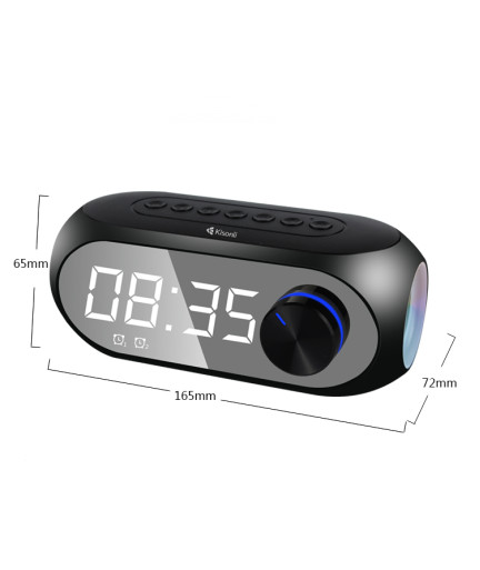 Тонколона Kisonli LP-2S, Bluetooth, Часовник, SD, FM, AUX, RGB, Черен - 22280