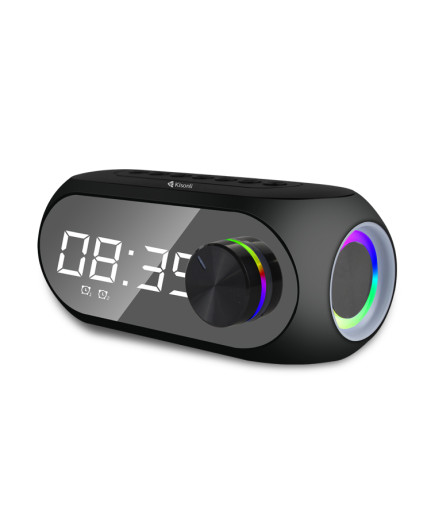 Тонколона Kisonli LP-2S, Bluetooth, Часовник, SD, FM, AUX, RGB, Черен - 22280