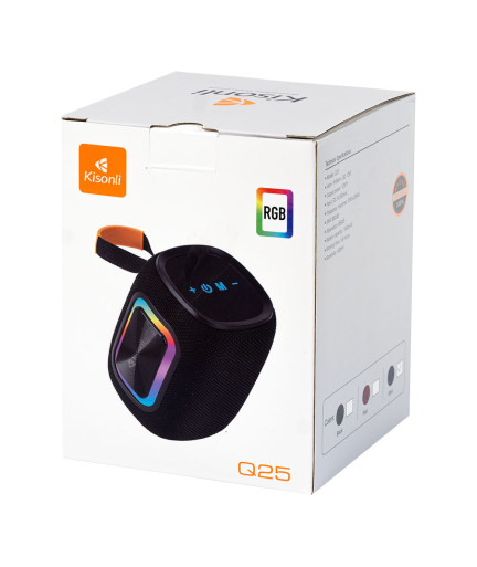 Тонколона Kisonli Q25, Bluetooth, USB, SD, FM, RGB, Различни цветове - 22286