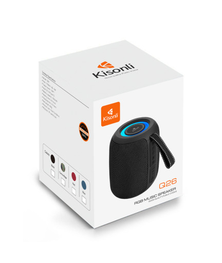 Тонколона Kisonli Q26, Bluetooth, USB, SD, FM, RGB, Различни цветове - 22287
