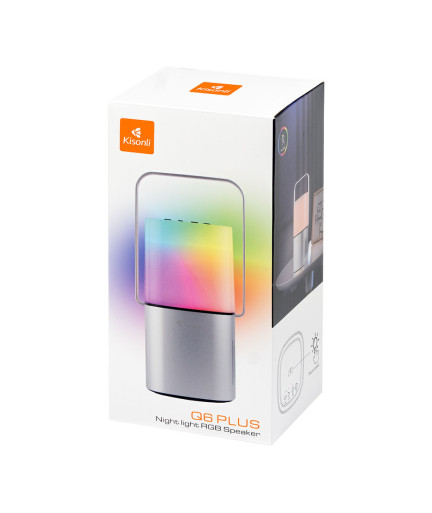Тонколона Kisonli Q6 Plus, Bluetooth, AUX, SD, FM, RGB, Сребрист - 22282