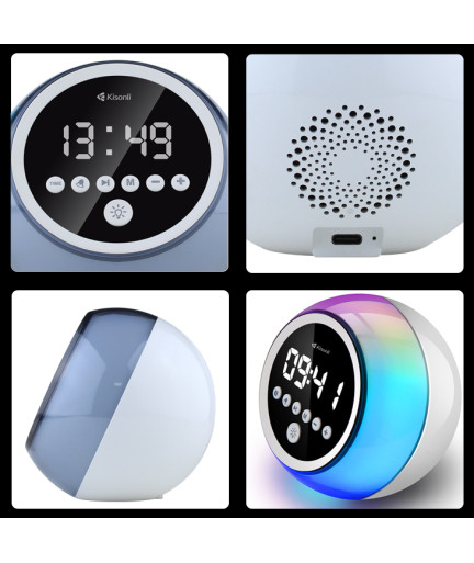 Тонколона Kisonli Q6C, Bluetooth, SD, FM, RGB, Бял - 22283