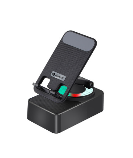 Тонколона със стойка за телефон Kisonli M1 Plus, Bluetooth,  USB, RGB, Различни цветове - 22273