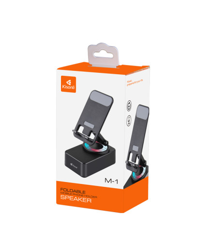 Тонколона със стойка за телефон Kisonli M1 Plus, Bluetooth,  USB, RGB, Различни цветове - 22273