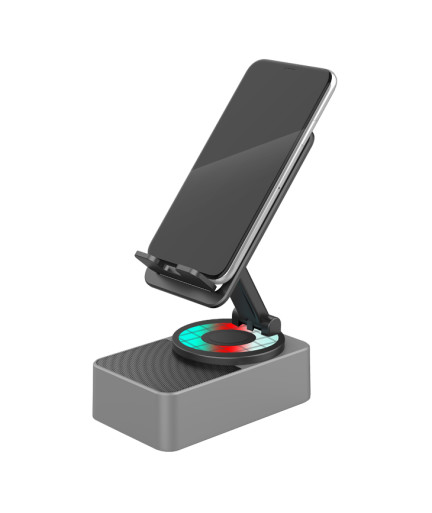 Тонколона със стойка за телефон Kisonli M2, Bluetooth, USB, RGB, Различни цветове - 22274