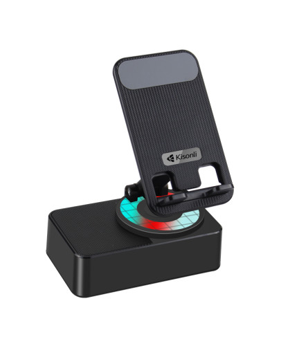 Тонколона със стойка за телефон Kisonli M2, Bluetooth, USB, RGB, Различни цветове - 22274