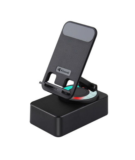 Тонколона със стойка за телефон Kisonli M2, Bluetooth, USB, RGB, Различни цветове - 22274