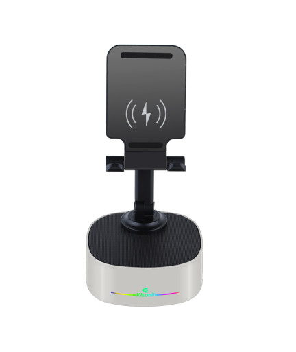 Тонколона със стойка за телефон Kisonli M5, Bluetooth, Безжично зареждане, FM, AUX, RGB, Различни цветове - 22275