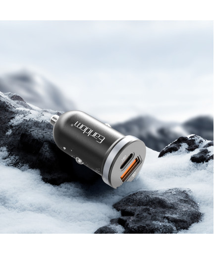 Зарядно устройство за кола Earldom ES-CC27, 30W, USB, Type-C, Черен - 40353