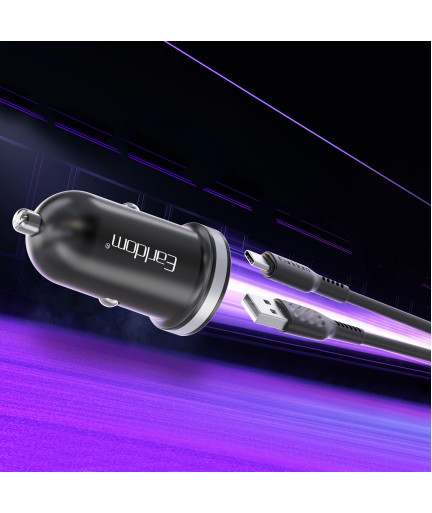 Зарядно устройство за кола Earldom ES-CC27, 30W, USB, Type-C, Черен - 40353