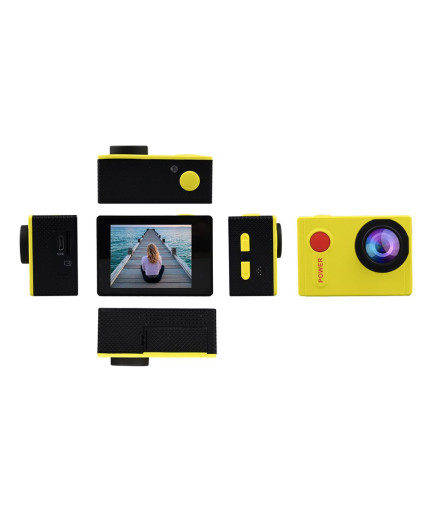 Водоустойчива екшън камера No brand ECM-SJ4000W4B, 12 Mp, Full HD, 140°, Жълт - 91069
