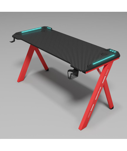 Геймърско бюро No brand D2107, 4 в 1, RGB, Черен - 74007