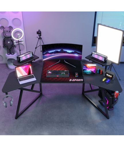 Геймърско бюро No brand D2204, 5 в 1, Черен - 74005