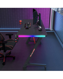 Геймърско бюро No brand D2209, 4 в 1, RGB, Черен - 74001