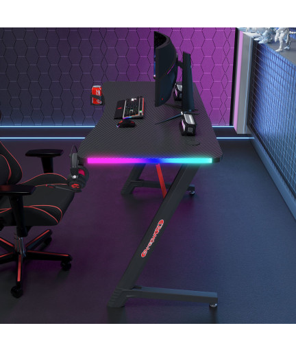 Геймърско бюро No brand D2209, 4 в 1, RGB, Черен - 74001