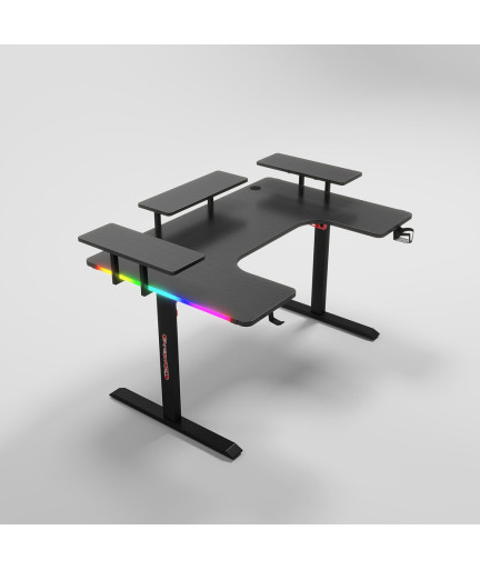 Геймърско бюро No brand P203, 5 в 1, RGB, Черен - 74004