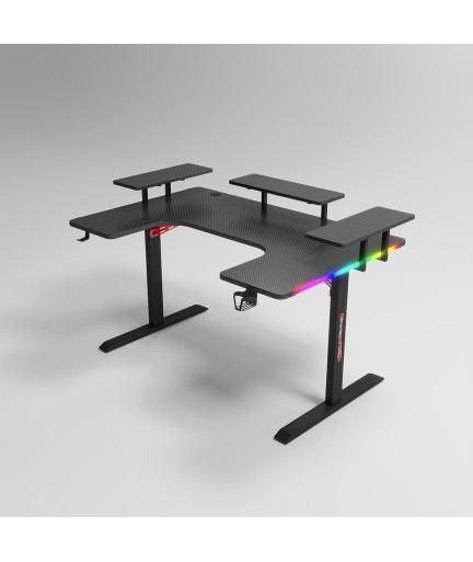 Геймърско бюро No brand P203, 5 в 1, RGB, Черен - 74004