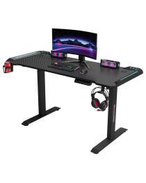 Геймърско бюро No brand Y100-B, 4 в 1, RGB, Черен - 74008