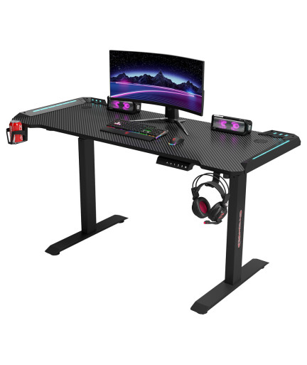 Геймърско бюро No brand Y100-B, 4 в 1, RGB, Черен - 74008