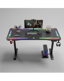 Геймърско бюро No brand Y109, 4 в 1, RGB, Черен - 74009