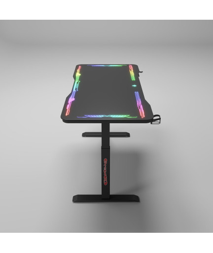 Геймърско бюро No brand Y109, 4 в 1, RGB, Черен - 74009