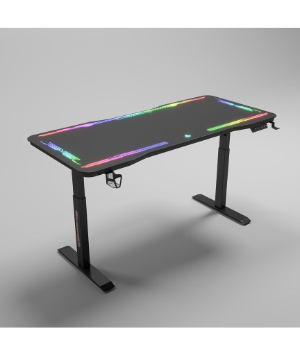 Геймърско бюро No brand Y109, 4 в 1, RGB, Черен - 74009