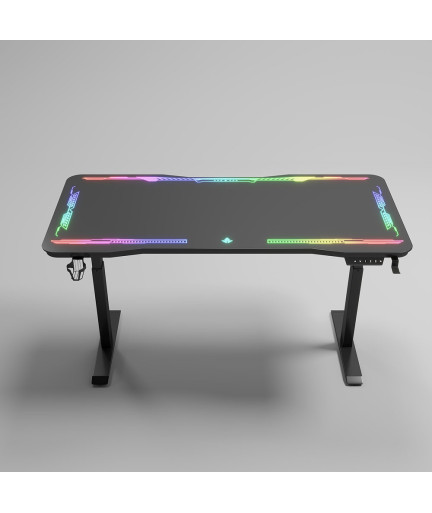 Геймърско бюро No brand Y109, 4 в 1, RGB, Черен - 74009