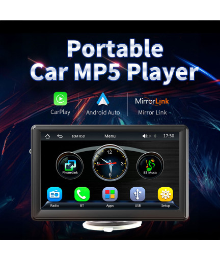Преносим CarPlay / Android Auto дисплей No brand X500L, 7", За автомобил - 13309