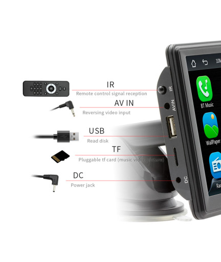 Преносим CarPlay / Android Auto дисплей No brand X500L, 7", За автомобил - 13309