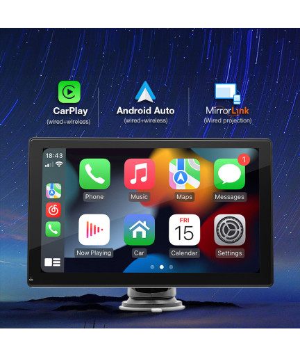 Преносим CarPlay / Android Auto дисплей No brand X5305L, 9", За автомобил - 13315