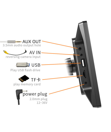 Преносим CarPlay / Android Auto дисплей No brand X5305L, 9", За автомобил - 13315