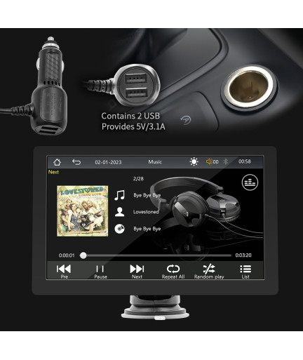 Преносим CarPlay / Android Auto дисплей No brand X5308, 9", За автомобил - 13316