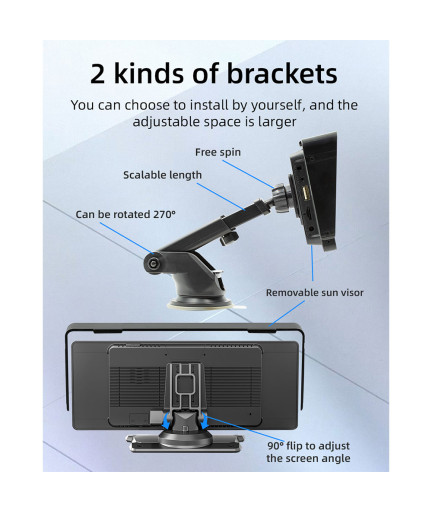 Преносим CarPlay / Android Auto дисплей No brand X5313, 10.26", За кола - 13318