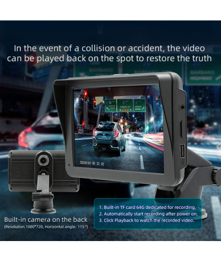 Преносим CarPlay / Android Auto дисплей No brand, X5570R, 7", За автомобил - 13322