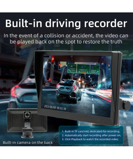 Преносим CarPlay / Android Auto дисплей No brand, X5590R, 9", За автомобил - 13321