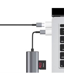 Преходник DeTech, USB C (F)– USB(M) OTG, Сив - 17856