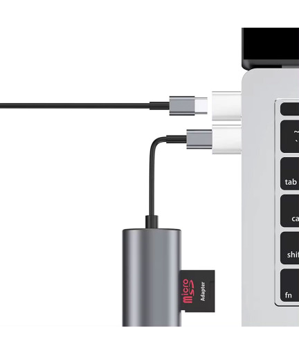 Преходник DeTech, USB C (F)– USB(M) OTG, Сив - 17856