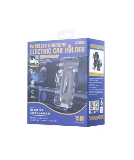 Универсална стойка за телефон Remax RM-C31, Безжично зареждане, Черен - 40533